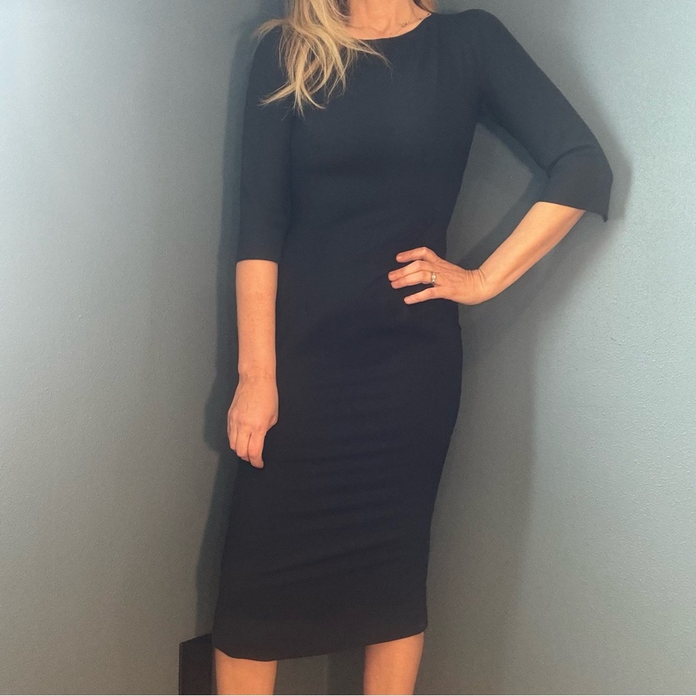 Luca Venturini Made in Italy Elegant Timeless Black Dress size US8/Eur44 - Picture 4 of 17